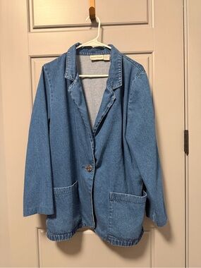 Alice Stuart Vintage Denim Button Up Blazer MEDIUM